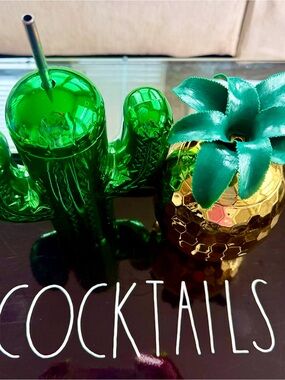Brand New Tropical Summer Drink Cocktail Tumblers - Set of 2